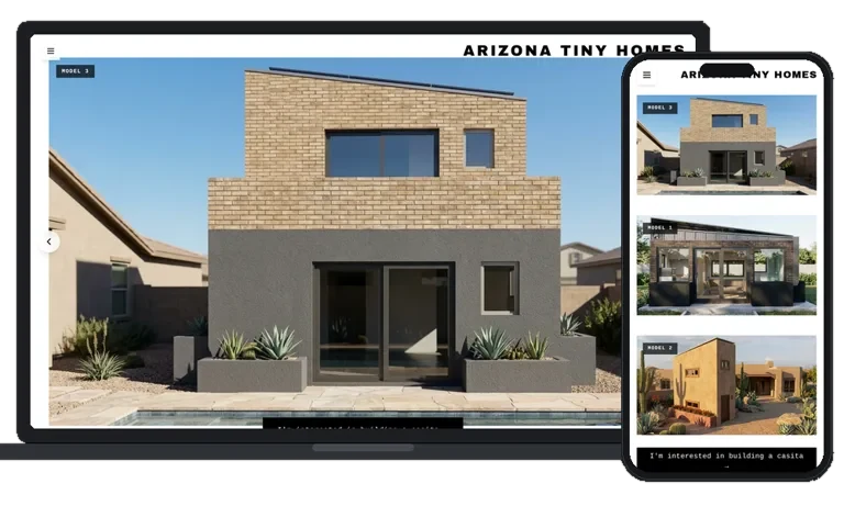 Arizona Tiny Homes website by Phoenix AZ Ad Agency