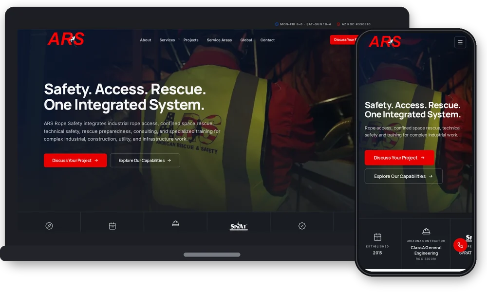 ARS Rope Safety (newest build) website by Phoenix AZ Ad Agency