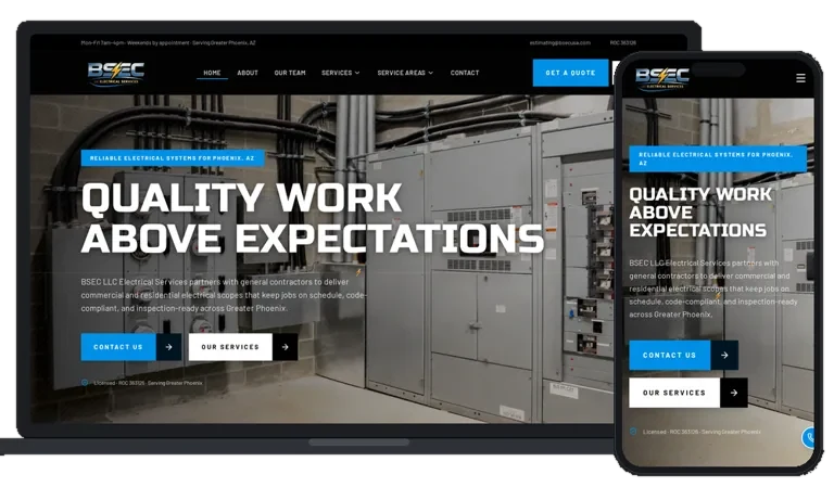 BSEC Electrical Services website by Phoenix AZ Ad Agency