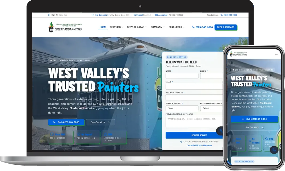 Desert Mesa website by Phoenix AZ Ad Agency