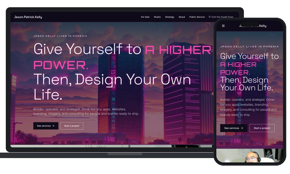 Jason Patrick Kelly (newest build) website by Phoenix AZ Ad Agency