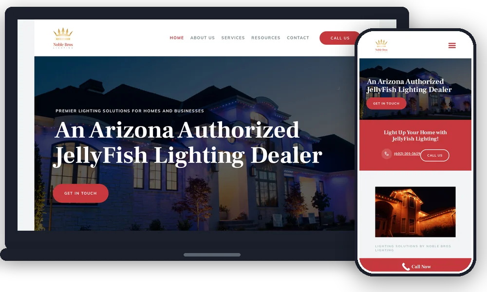 Noble Bros Lighting (newest build) website by Phoenix AZ Ad Agency