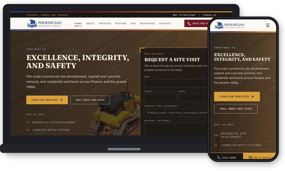 Phoenician Excavation website by Phoenix AZ Ad Agency