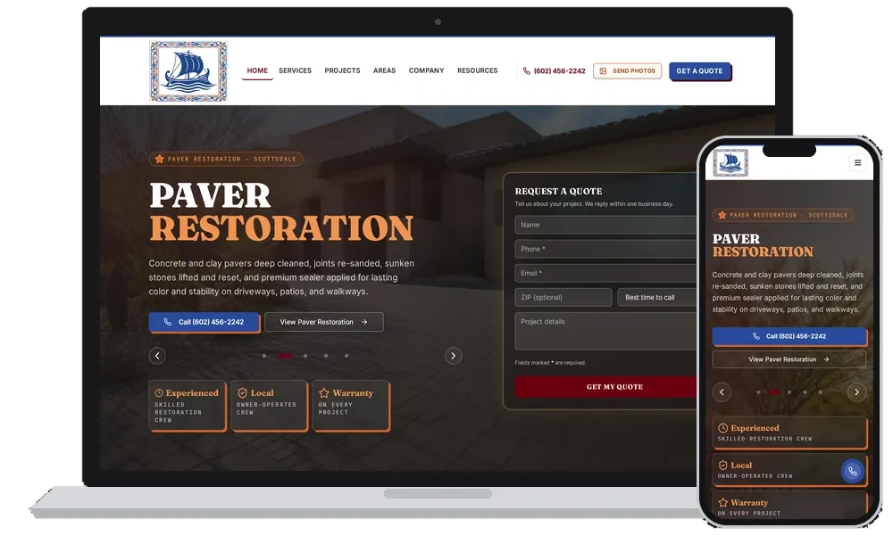 Phoenician Tile & Paver Restoration website by Phoenix AZ Ad Agency