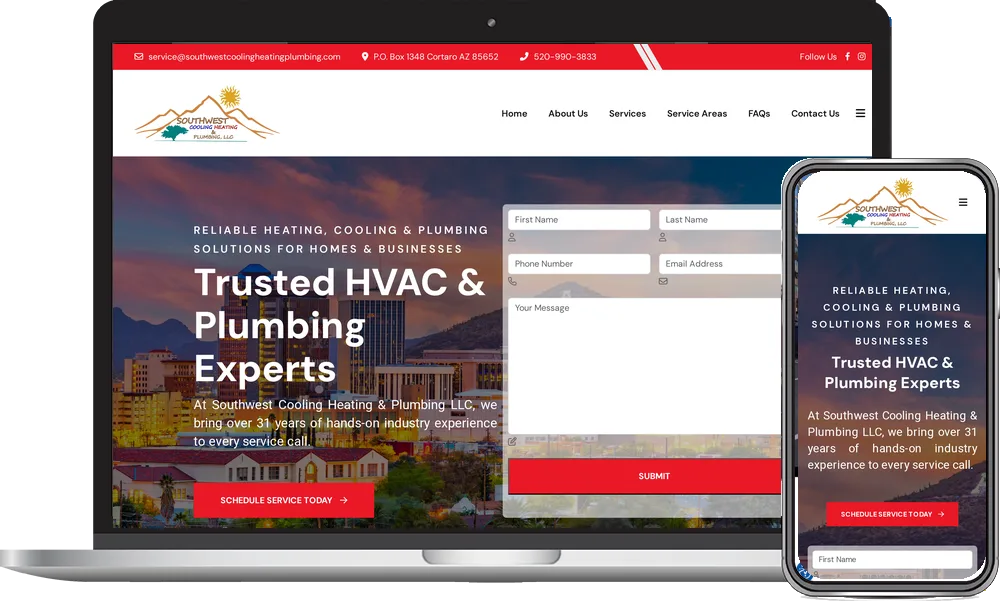Southwest Plumbing website by Phoenix AZ Ad Agency